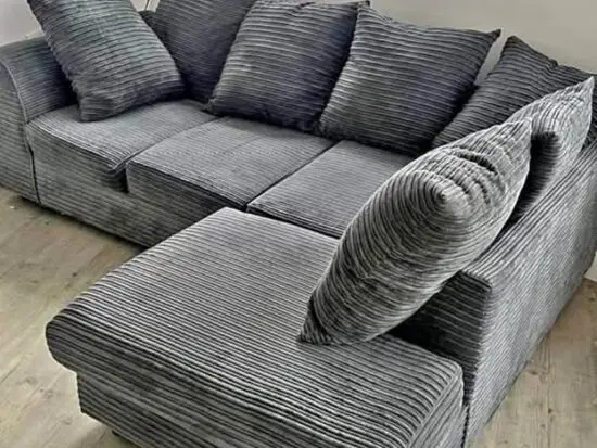 Must Go ASAP~Grey Jumbo Cord Corner Sofa
