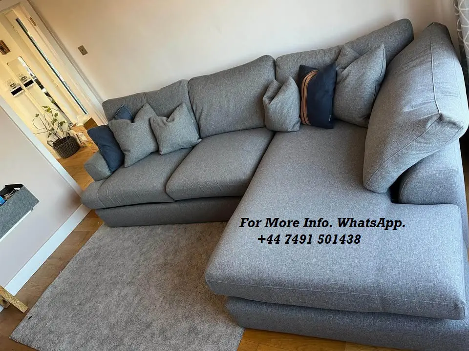 Next Brand Parker Platform Sofa For Sale || Tweedy Chenille Navy Blue