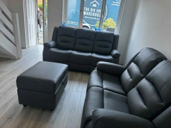 Sorrentino 3+2 Recliner Sofa Set in Grey Aire Leather