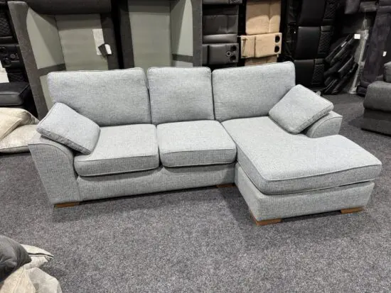 Next Beige L Shape Corner Sofa With High Back Cushions For Sale