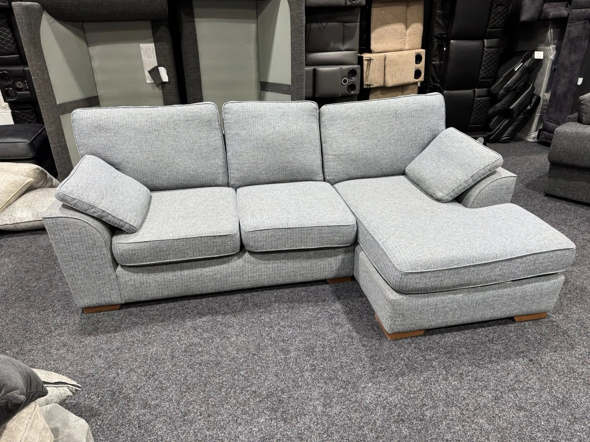 Next Beige L Shaped Corner Sofa For Sale