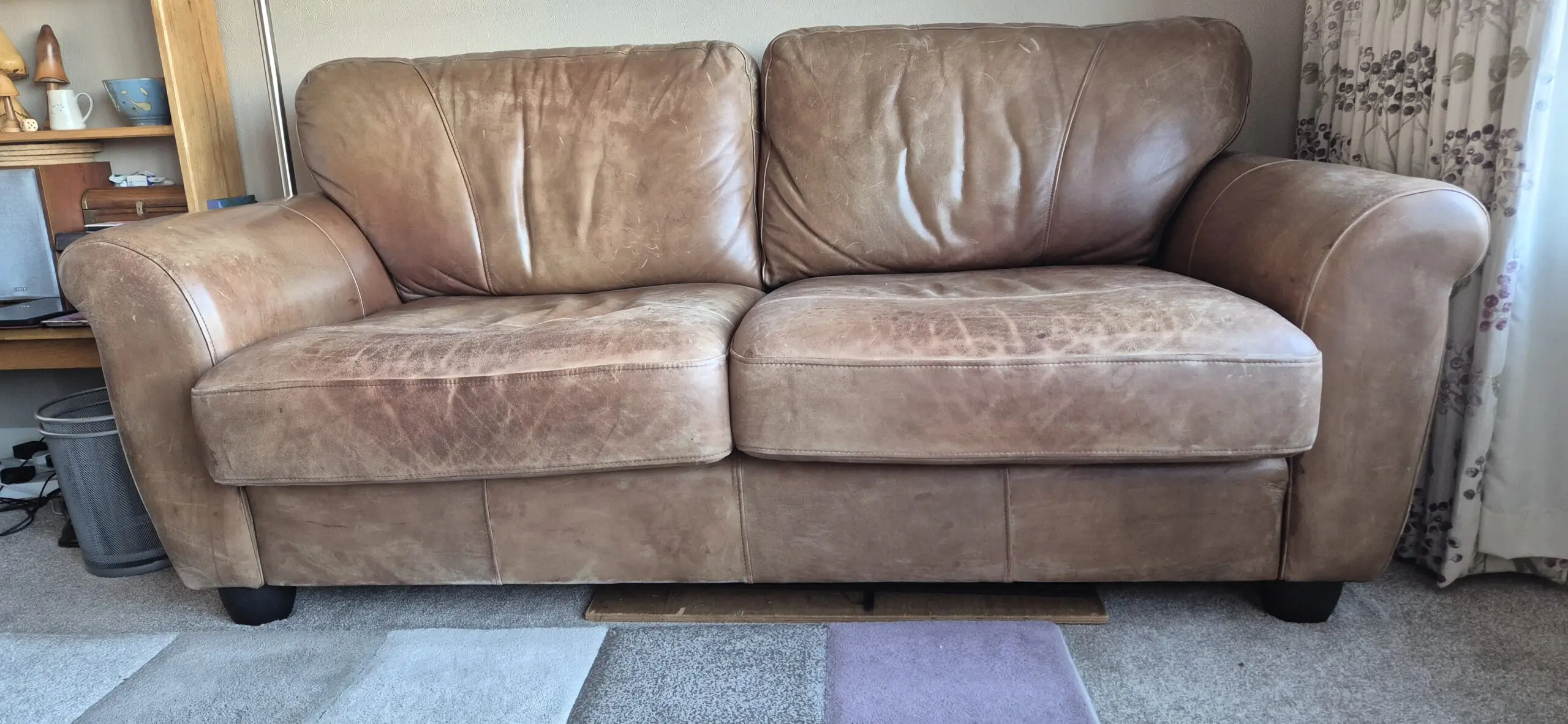 'MODENA' 3 & 2 Seater Brown Aniline Leather Sofas