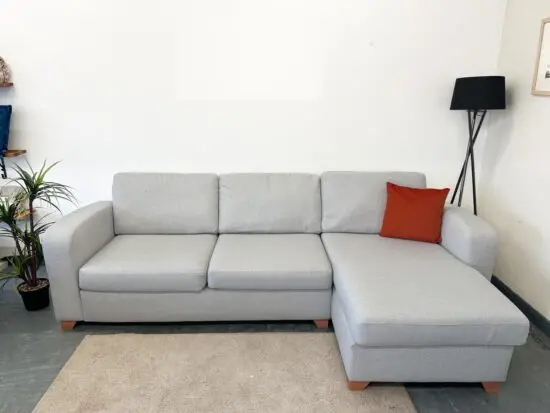 DFS ‘Layla’ Range Right Hand Silver Grey Fabric Sofa