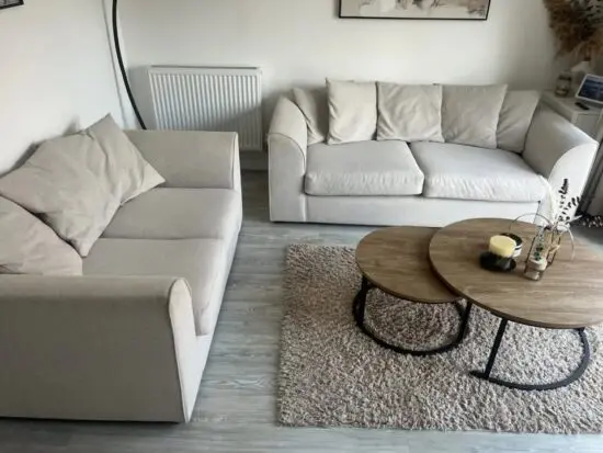 Cream 3 Seater & 2 Seater Sofa Set for sale