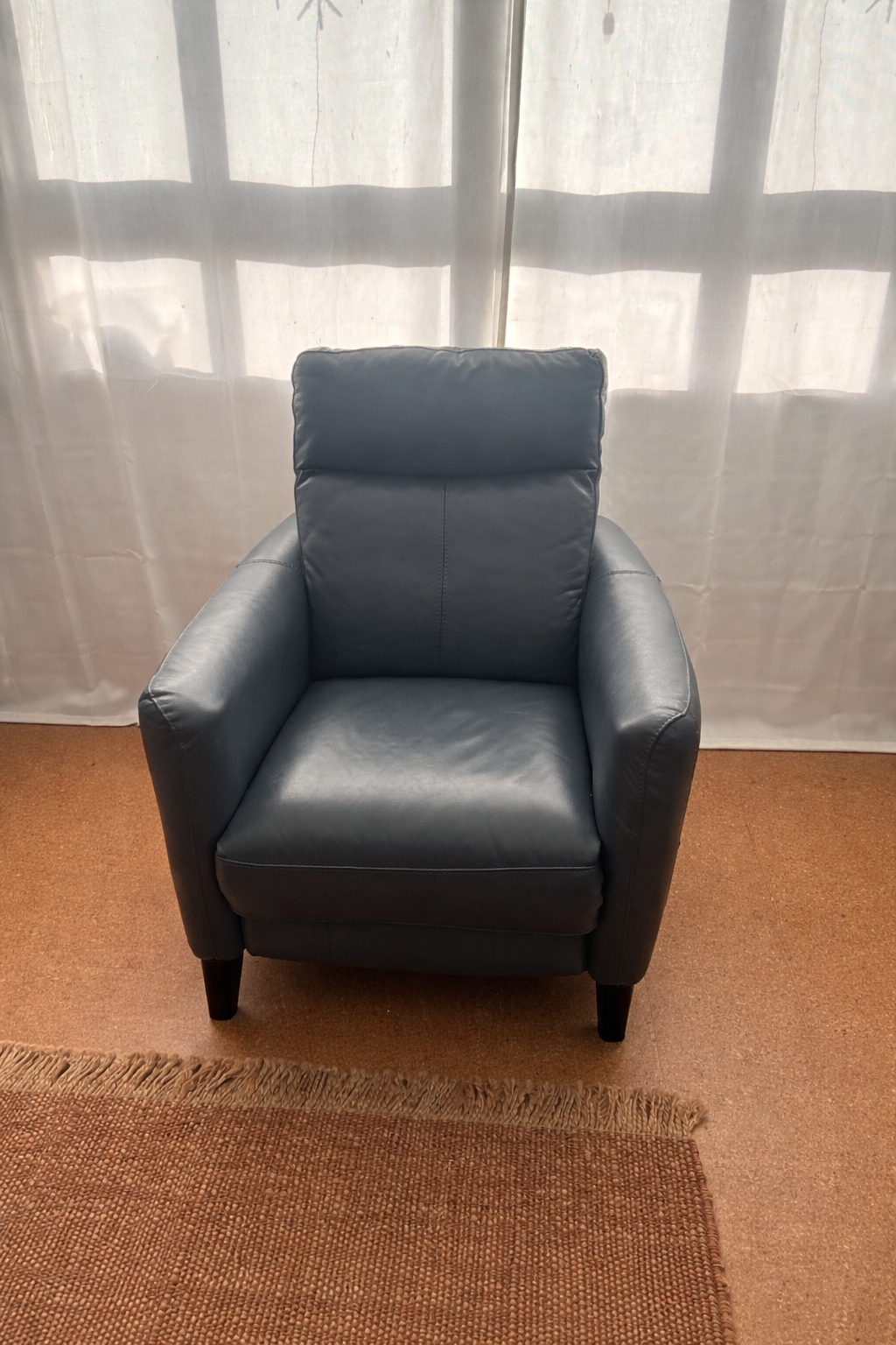 Furniture Village recliner 3 seater sofa and recliner armchair in ocean blue (petit range)