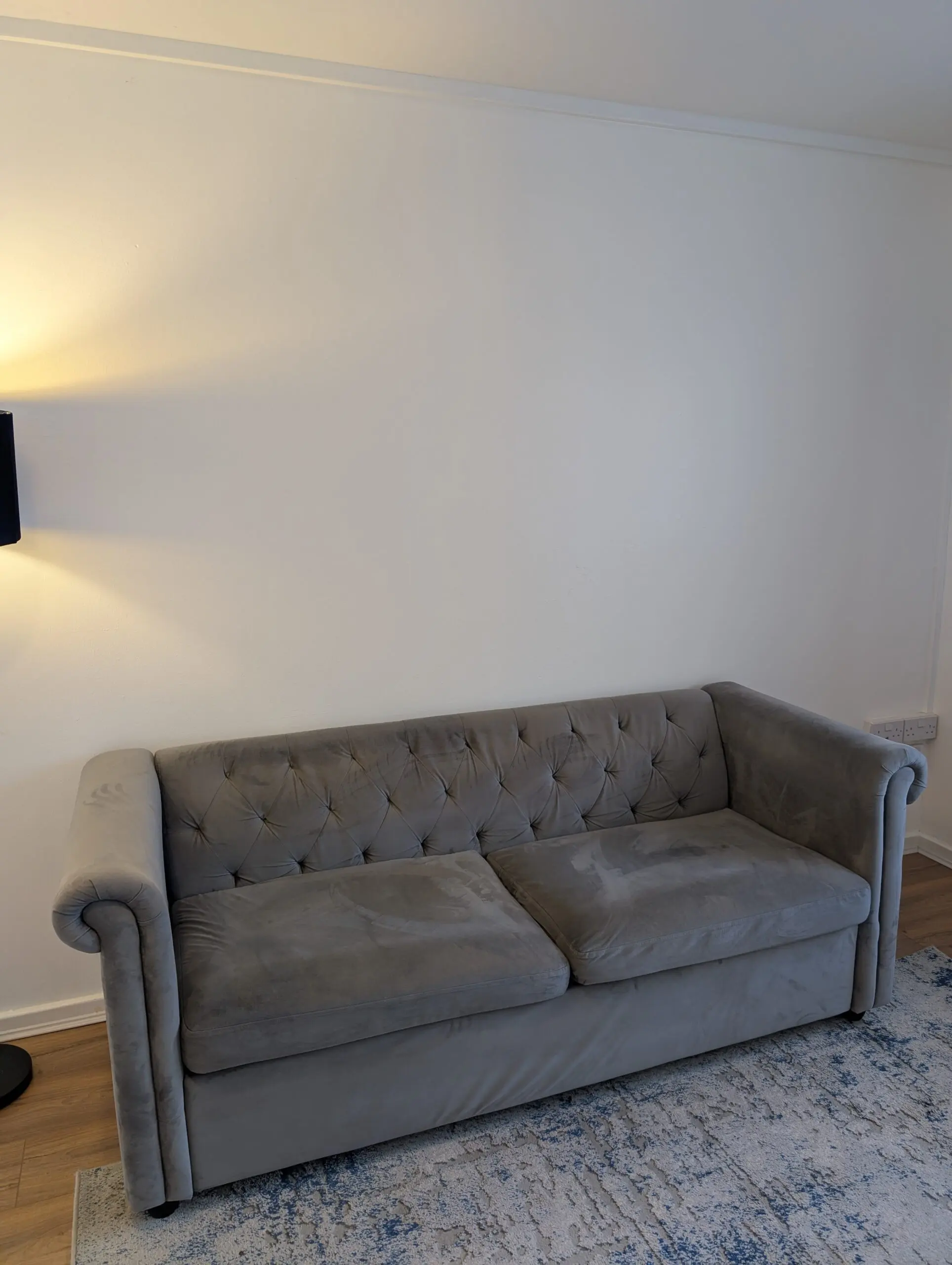 Grey Velvet 5 seater sofa (3 + 2)