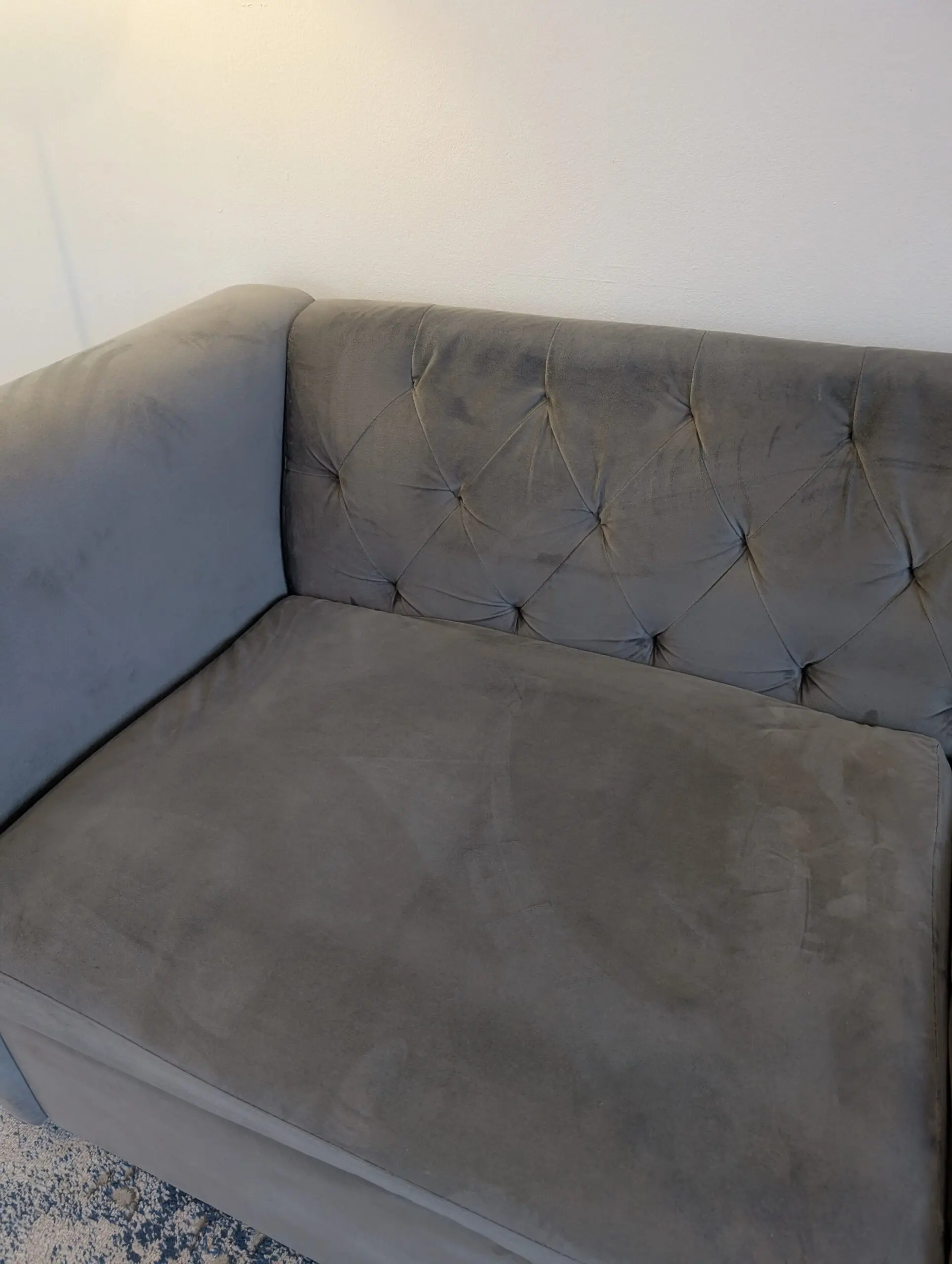 Grey Velvet 5 seater sofa (3 + 2)