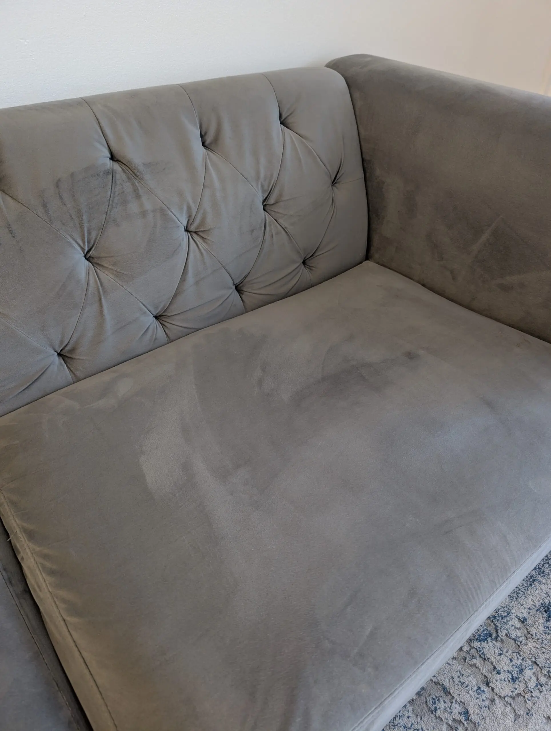 Grey Velvet 5 seater sofa (3 + 2)