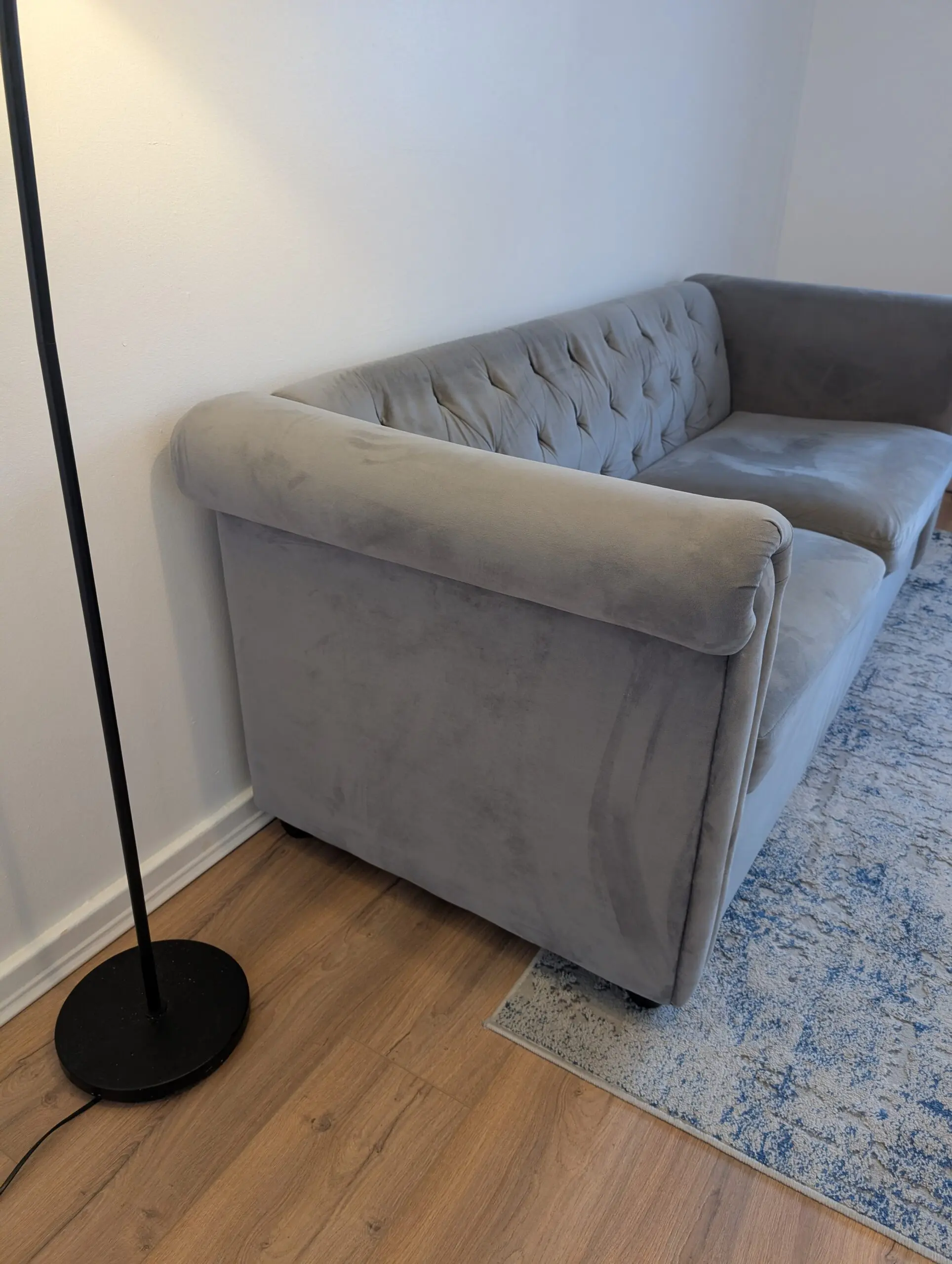 Grey Velvet 5 seater sofa (3 + 2)