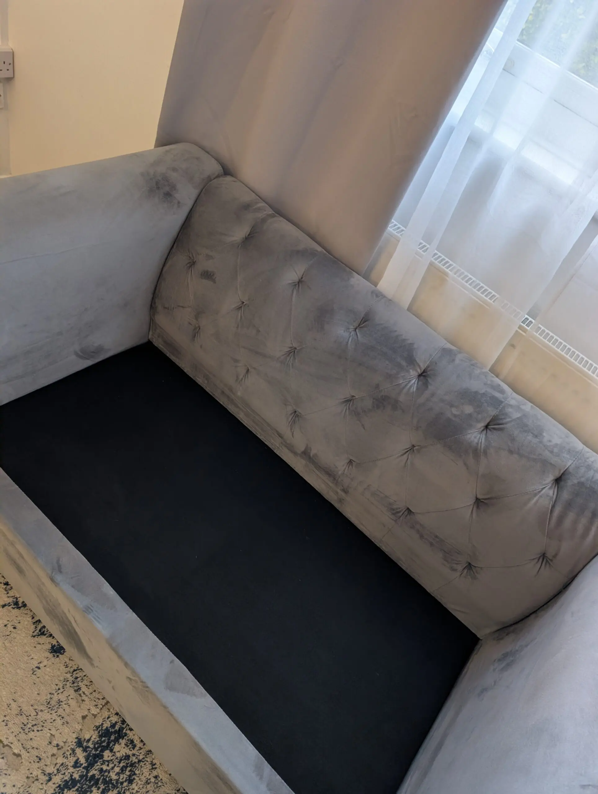 Grey Velvet 5 seater sofa (3 + 2)