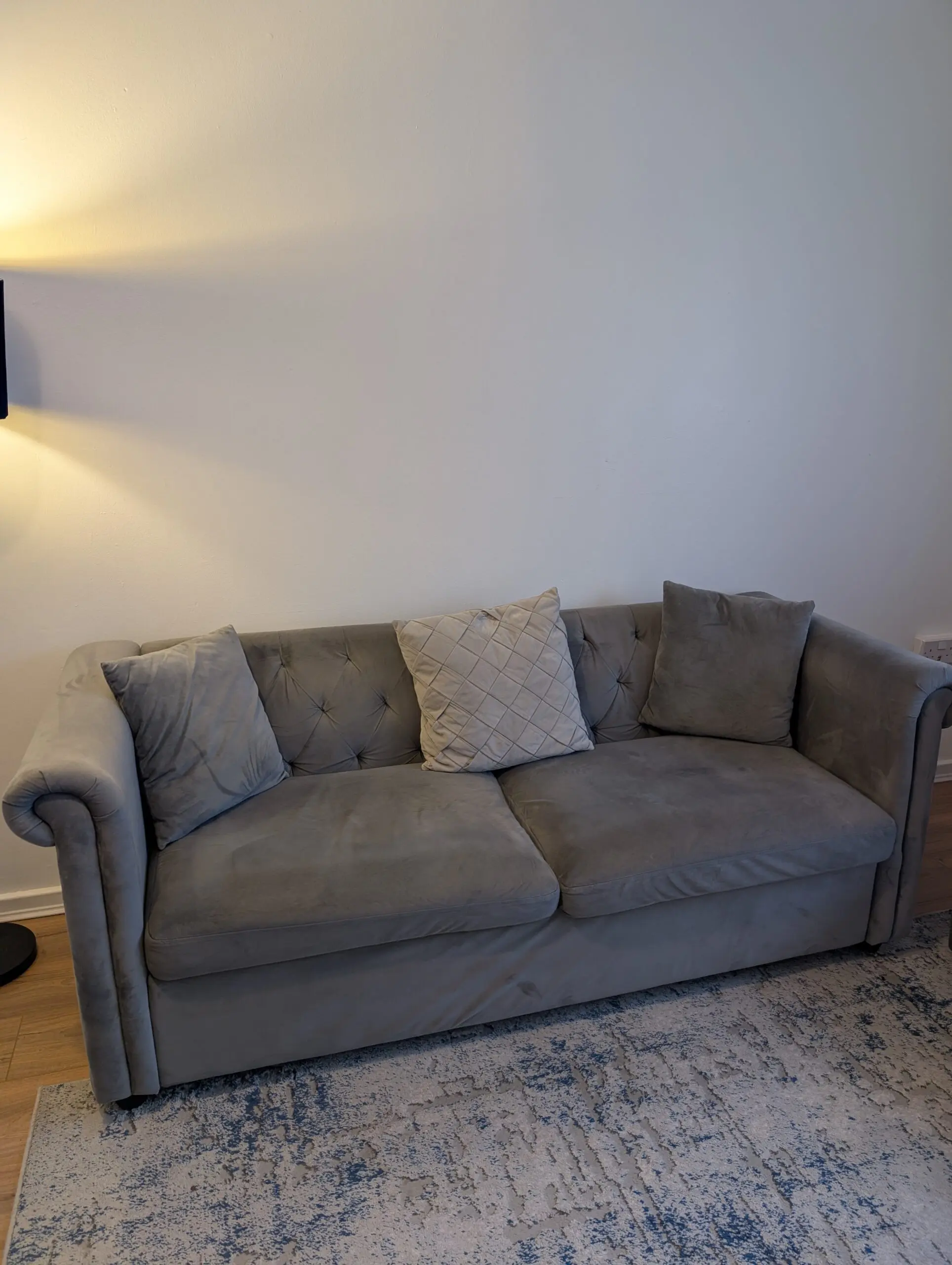 Grey Velvet 5 seater sofa (3 + 2)