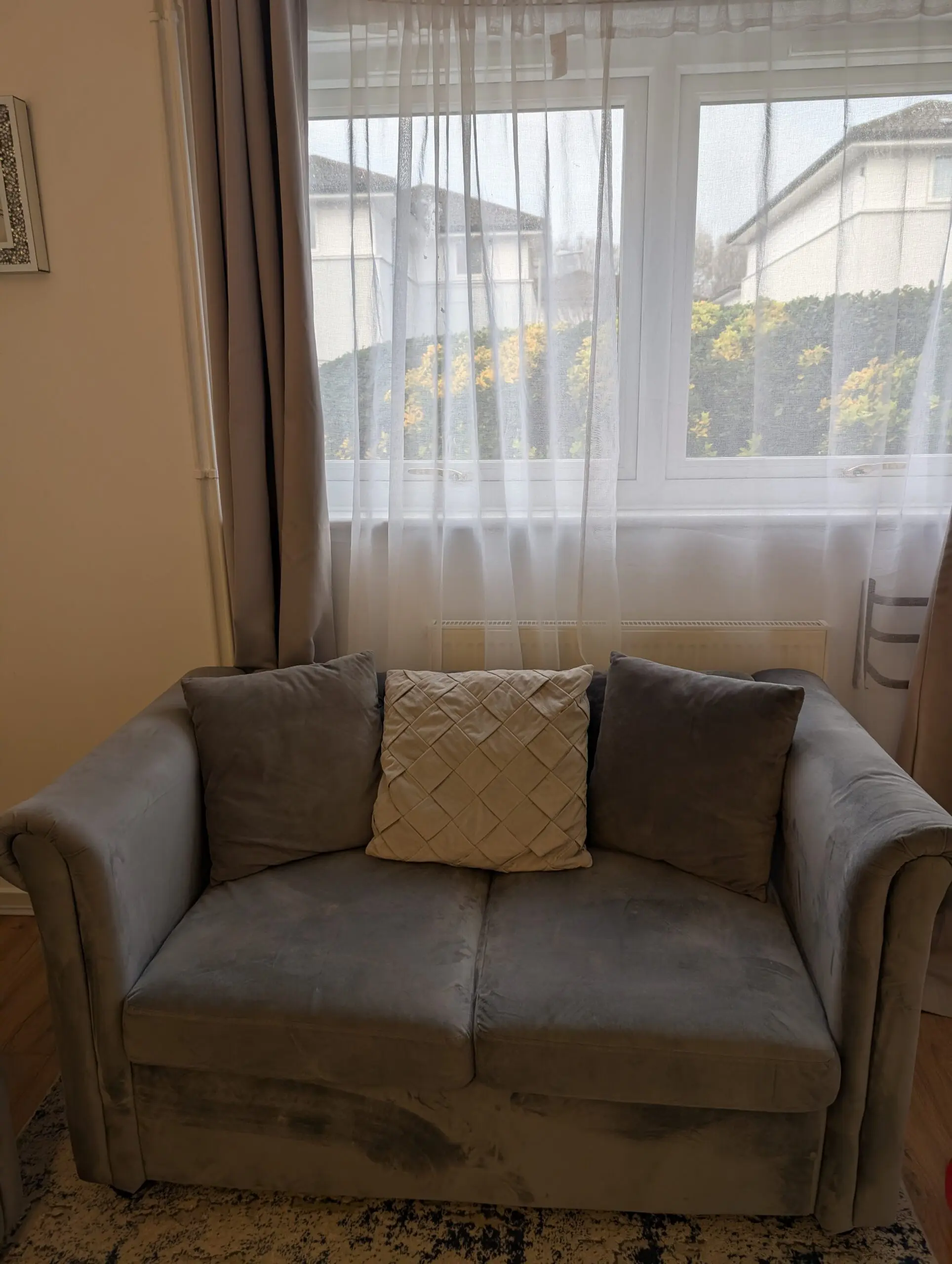 Grey Velvet 5 seater sofa (3 + 2)