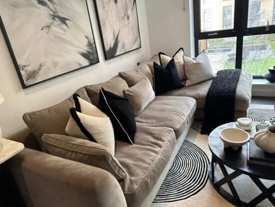 Fenwick Cavendish Large Chaise Sofa RHF - colour: Latte