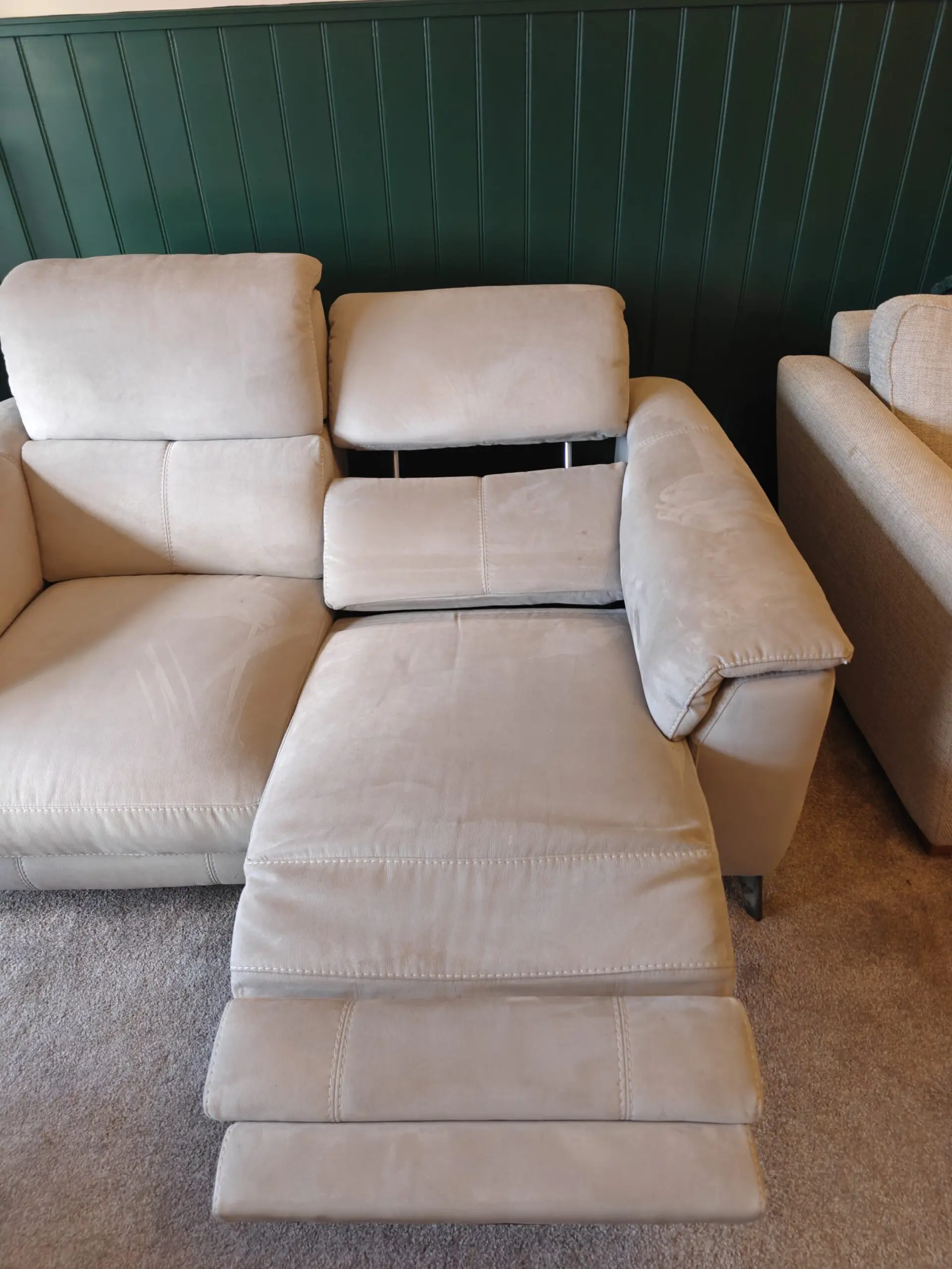 Grey fabric- suede feel, must go asap