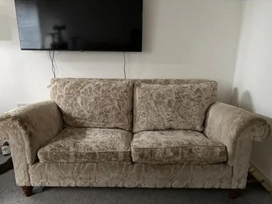 Duresta floral patterned beige/white 2 seater sofa