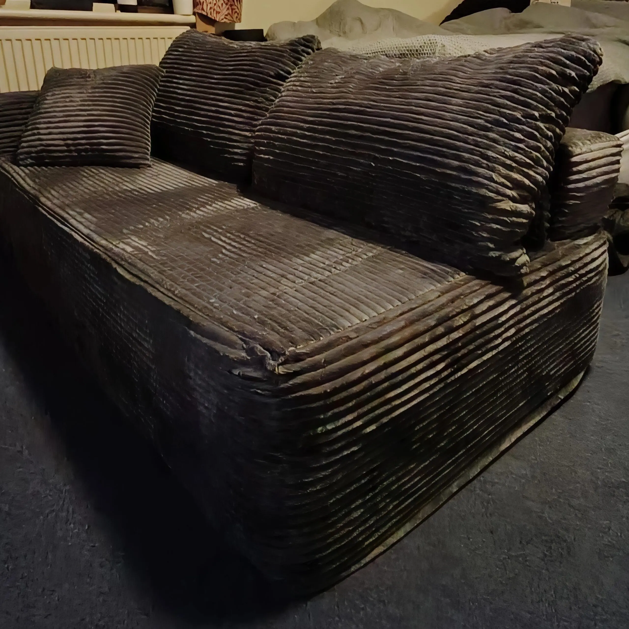 No assembly, memory foam sofa, grey