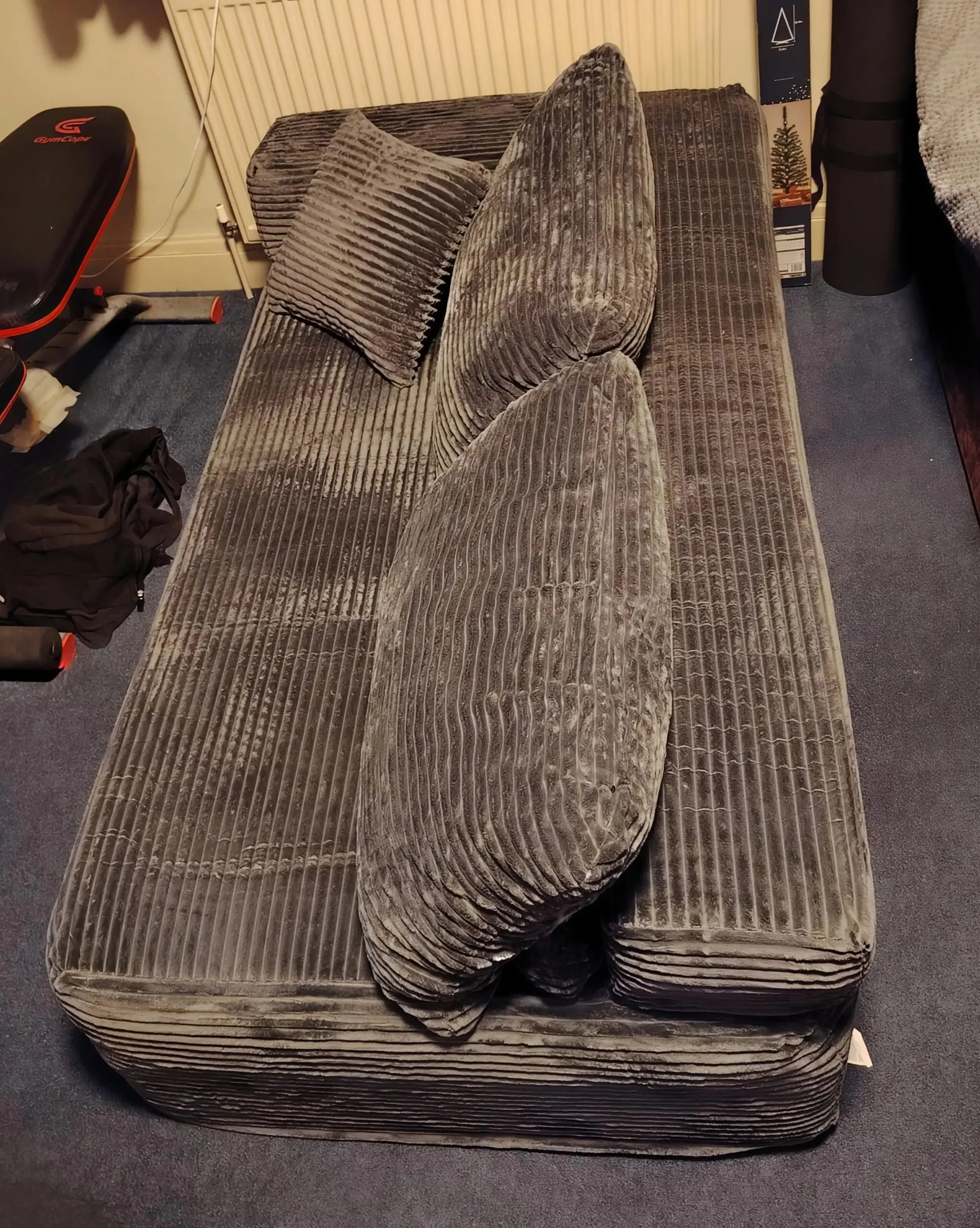 No assembly, memory foam sofa, grey