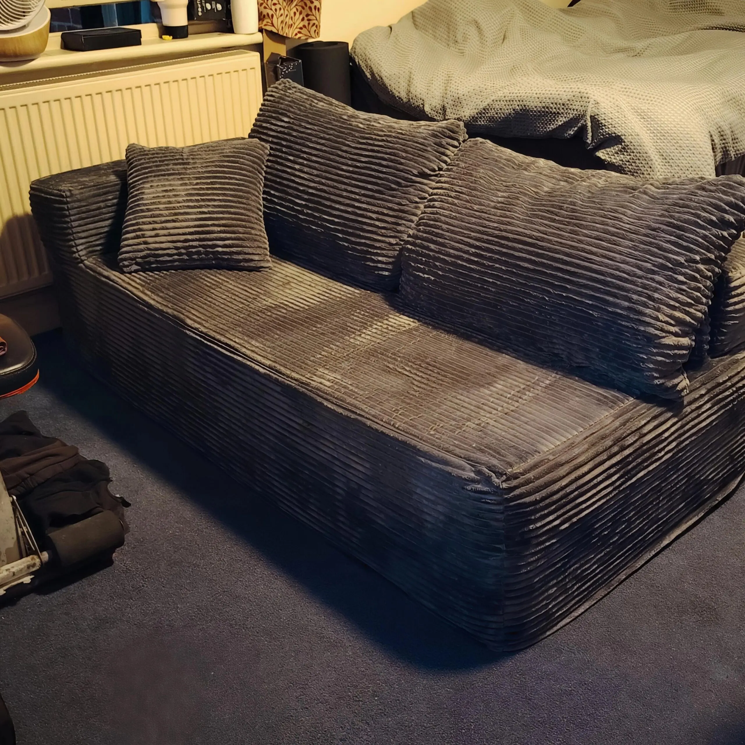 No assembly, memory foam sofa, grey