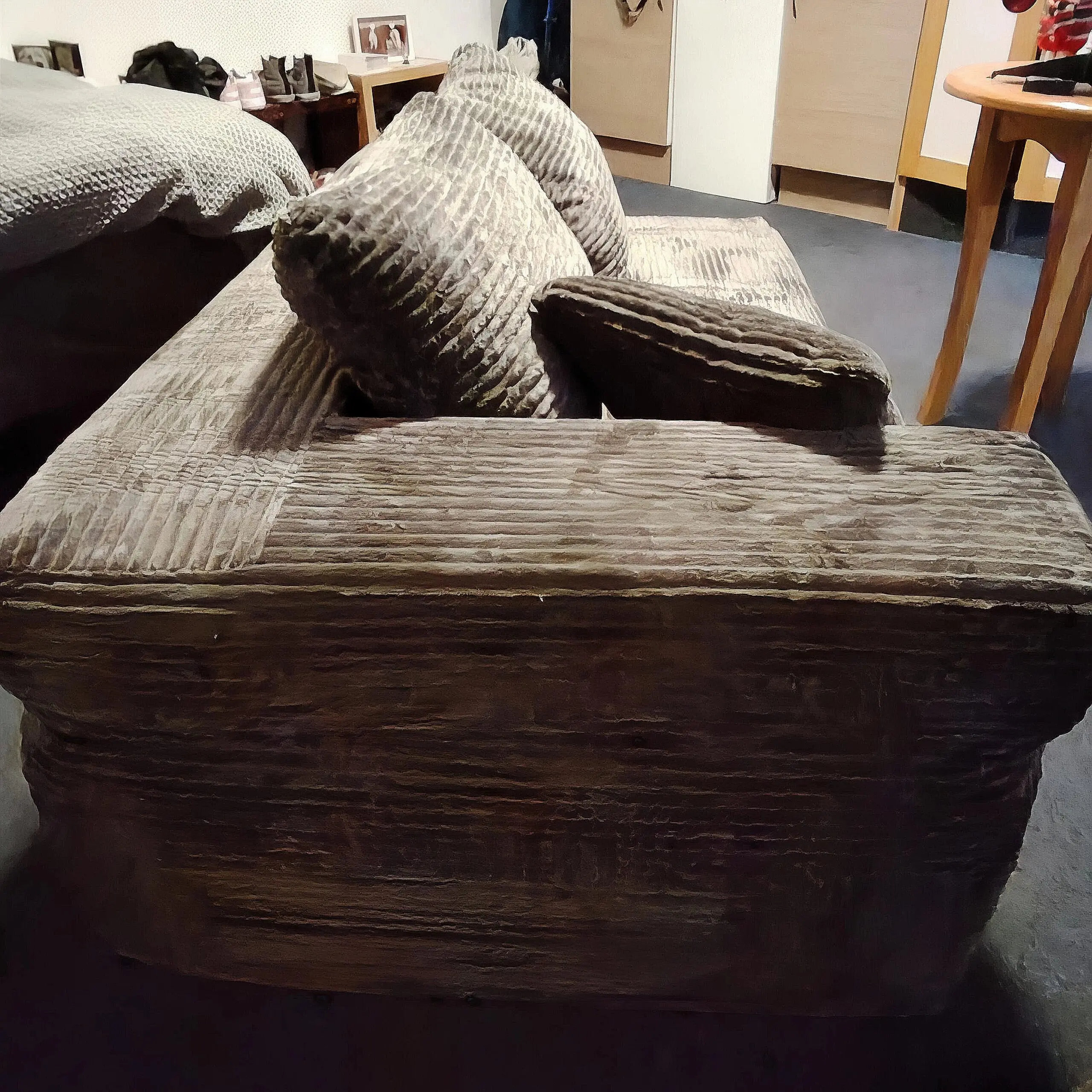 No assembly, memory foam sofa, grey