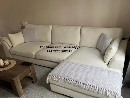 DFS Calix Boucle Lvory Sofa Cream Colour For Sale