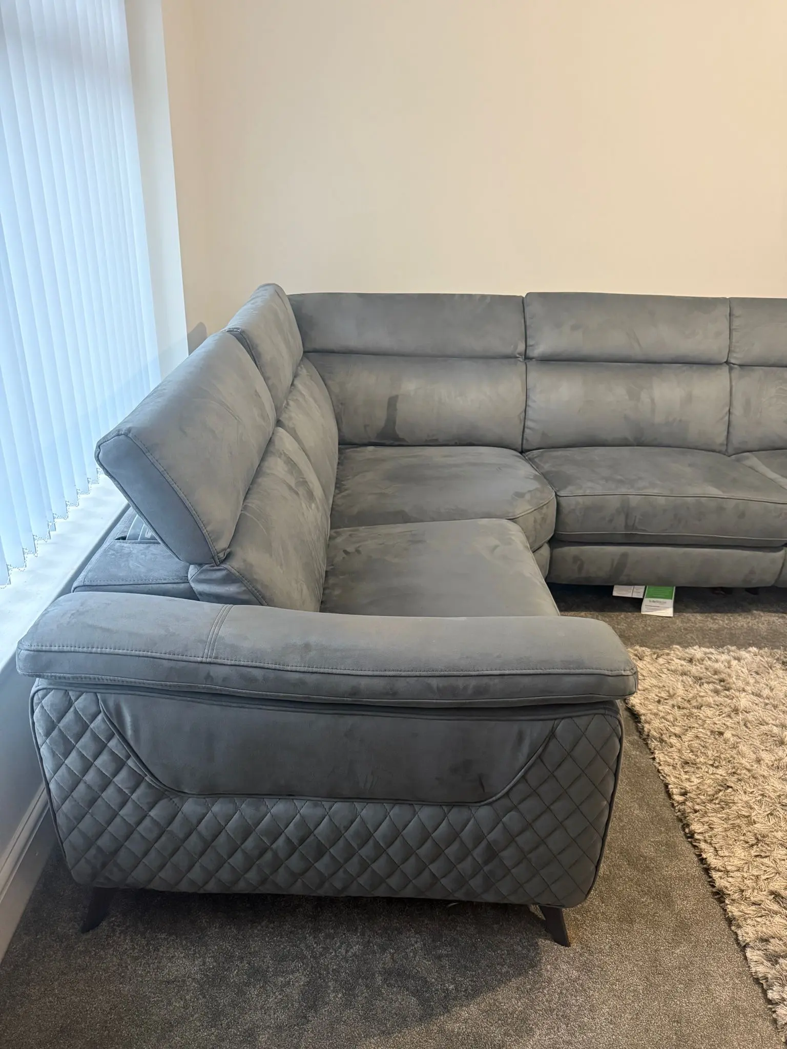 BRAND NEW Sofology Grey Ezra 3 Corner 1.5 Power Recliner Sofa with Headrest and Console