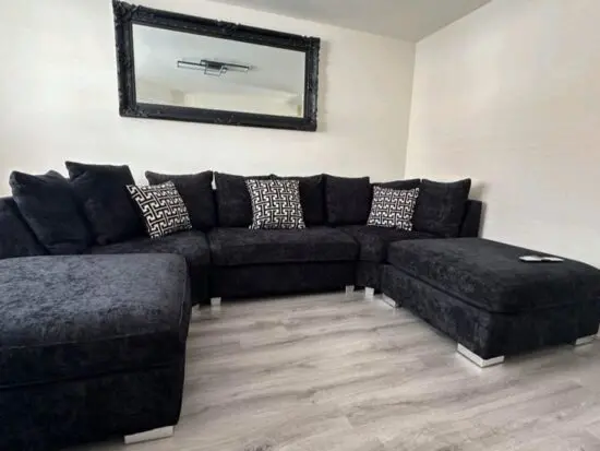 Black u shape sofa