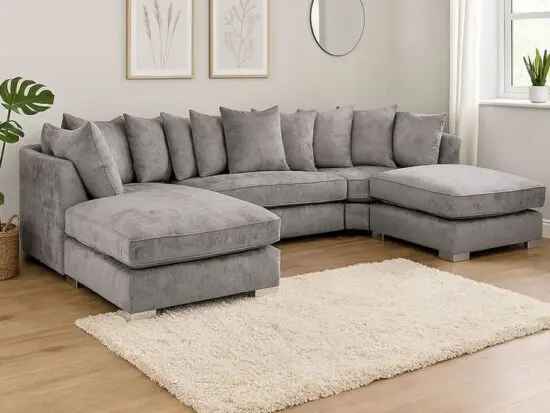 Grey U Shape Sofa