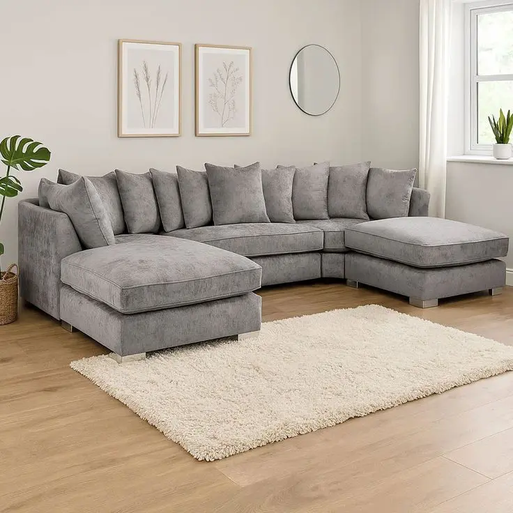 Grey U Shape Sofa