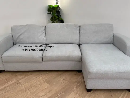 DFS Layla Fabric Chaise in Silver