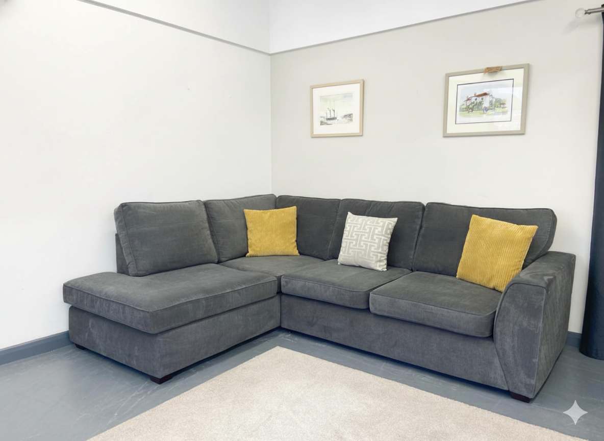 Next Grey L Shape Corner Sofa For Sale - Left & Right Hand Orientation