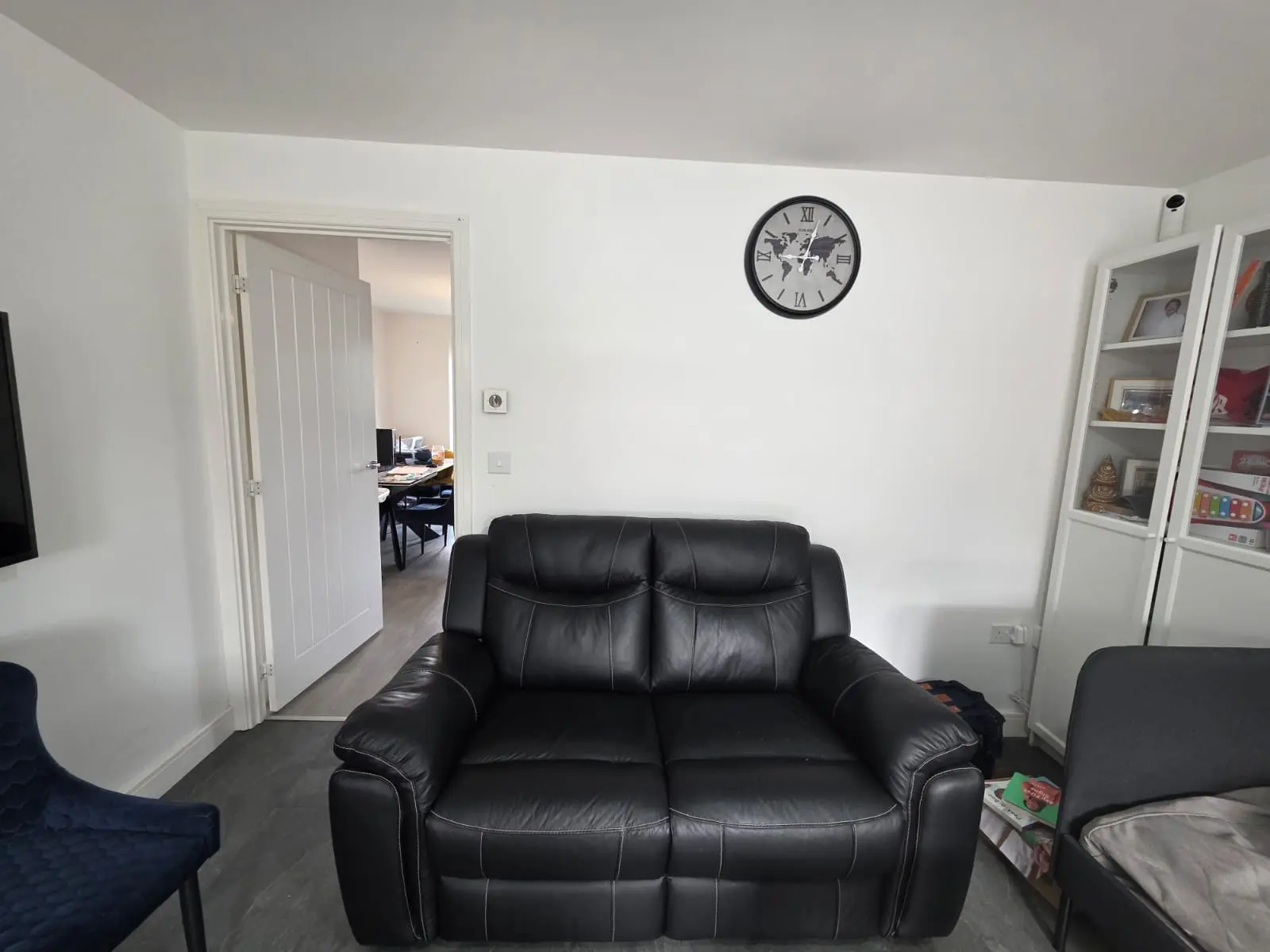 SCS Black Two Seater Leather Sofa