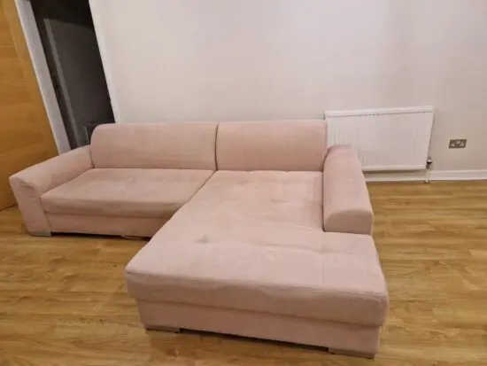 Corner sofa plus bed in pink