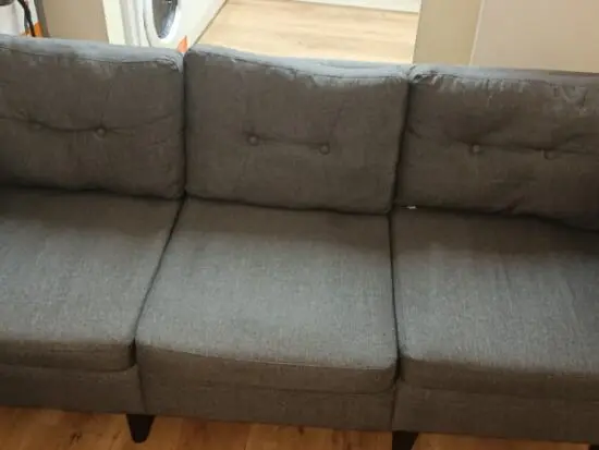 Sectional Sofa Reversible 3-Seater Chaise Lounge(without Ottoman), Grey