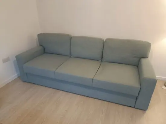 IKEA BÅRSLÖV 3-seat sofa-bed, Tibbleby light grey-turquoise