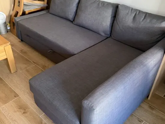 Corner sofa-bed with storage RRP £600