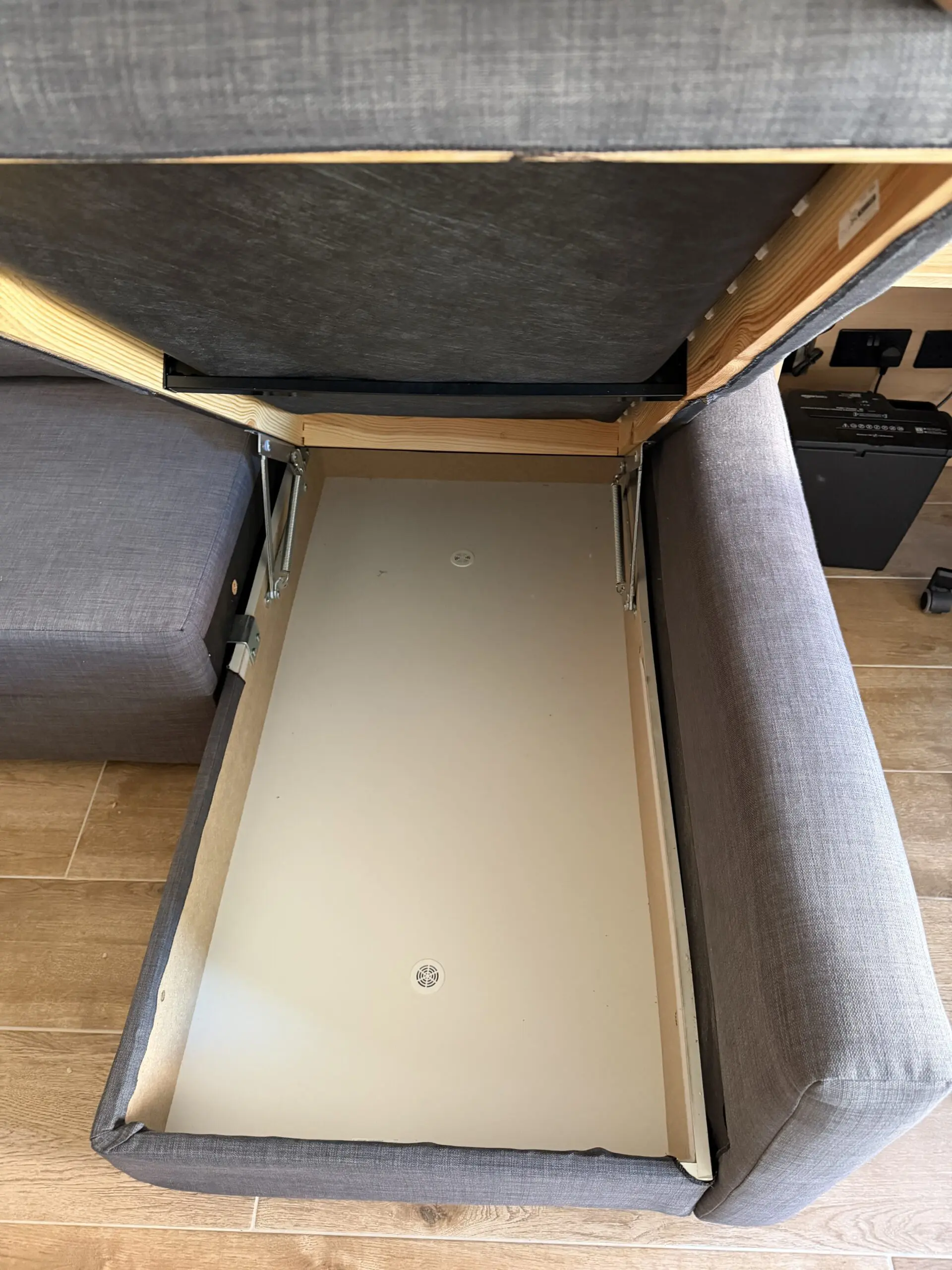 Corner sofa-bed with storage RRP £600