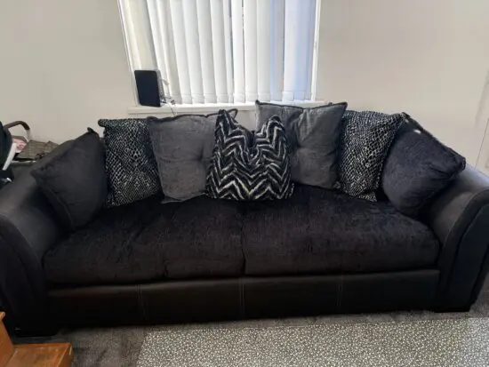DFS 4 Seater Black and Grey Sofa x2