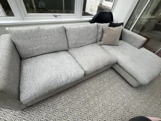 Sofology Grey Chaise Sofa (feather filled)
