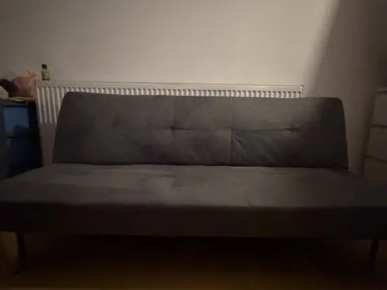 Grey 3 Seater Fabric Sofa Bed