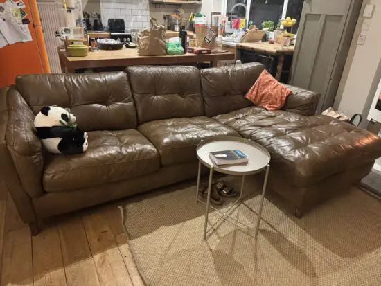 Alexander and James leather chaise sofa 4 seater