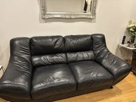 Furniture village black leather sofas