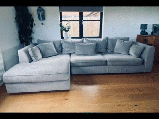 Grey Velvet corner sofa