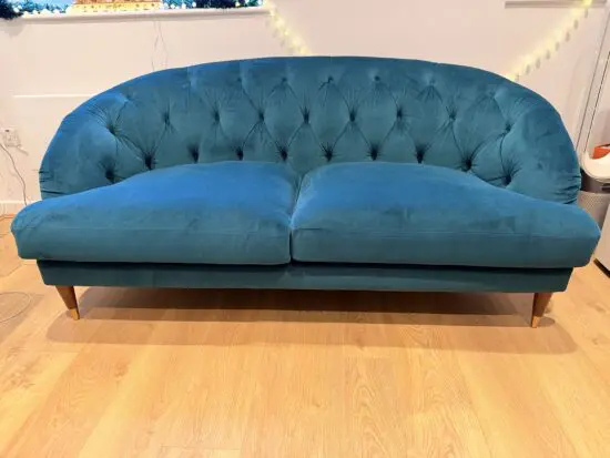 John Lewis + Swoon Radley Medium 2 Seater Sofa, Wildwood Green Velvet RRP £1,549, Excellent Condition