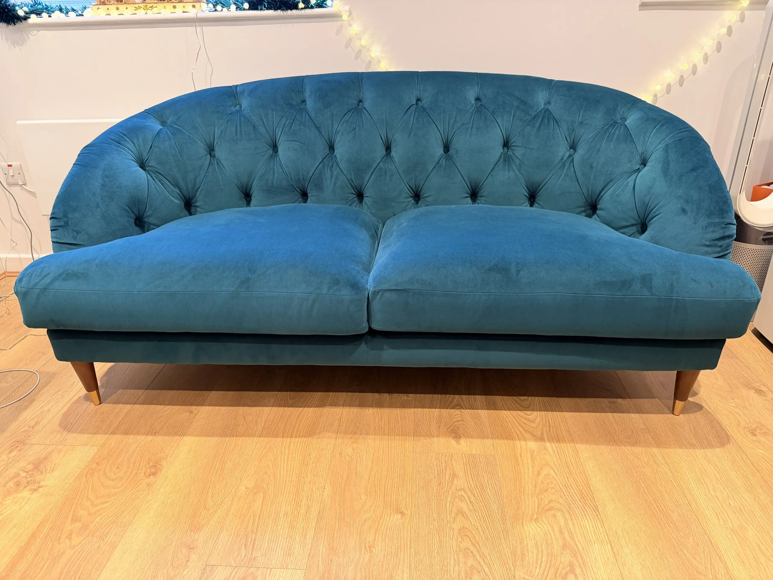 John Lewis + Swoon Radley Medium 2 Seater Sofa, Wildwood Green Velvet RRP £1,549, Excellent Condition