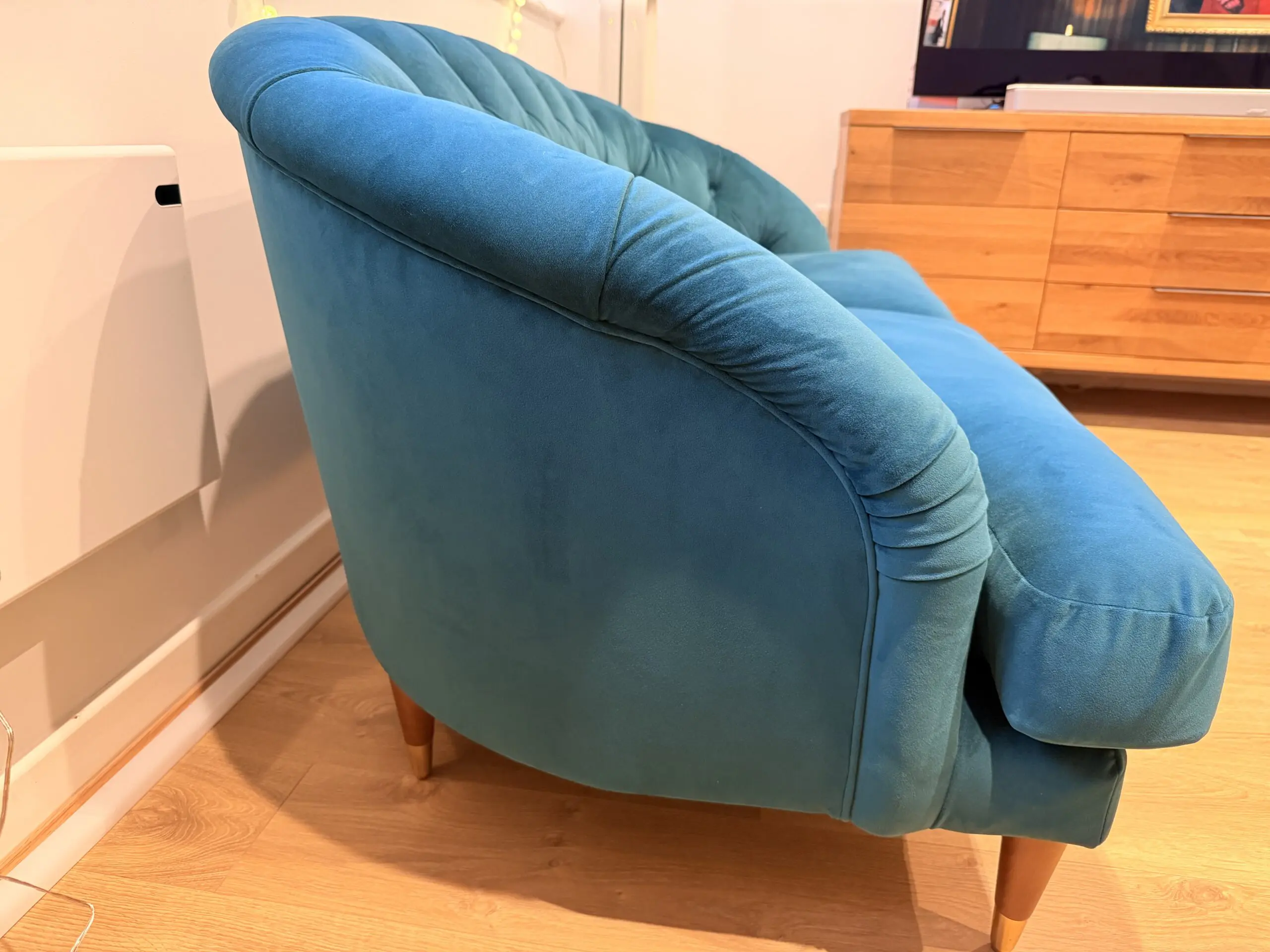 John Lewis + Swoon Radley Medium 2 Seater Sofa, Wildwood Green Velvet RRP £1,549, Excellent Condition