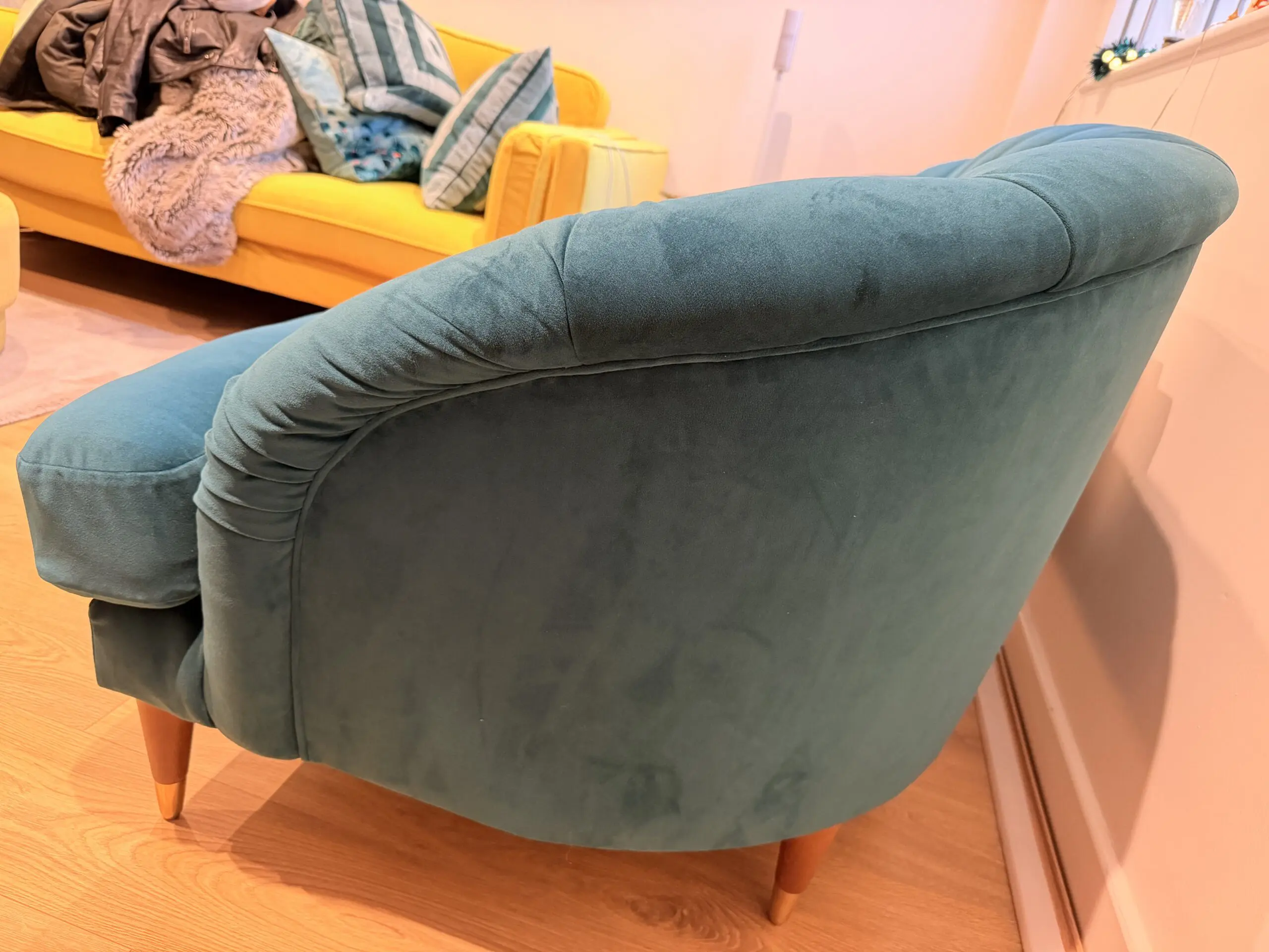 John Lewis + Swoon Radley Medium 2 Seater Sofa, Wildwood Green Velvet RRP £1,549, Excellent Condition