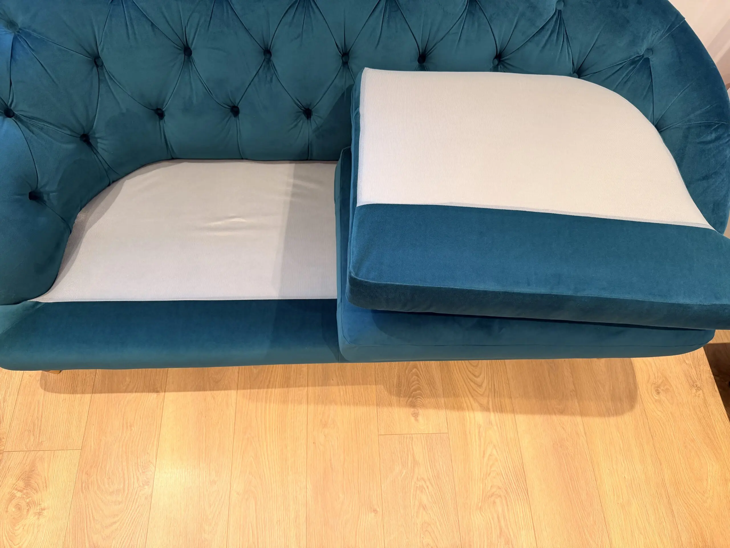 John Lewis + Swoon Radley Medium 2 Seater Sofa, Wildwood Green Velvet RRP £1,549, Excellent Condition