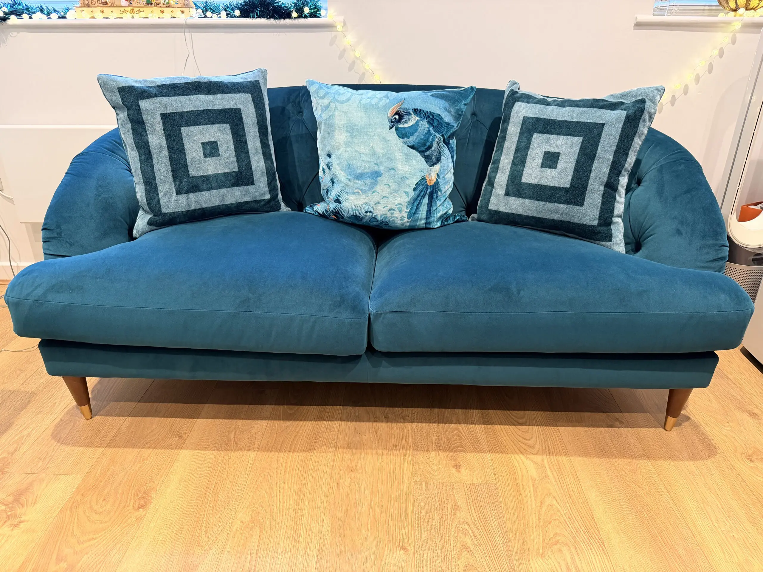 John Lewis + Swoon Radley Medium 2 Seater Sofa, Wildwood Green Velvet RRP £1,549, Excellent Condition