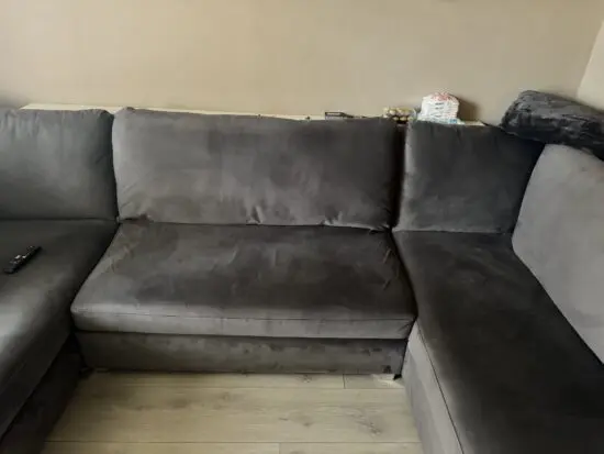 Belgravia U Shape Sofa Plush Velvet Grey