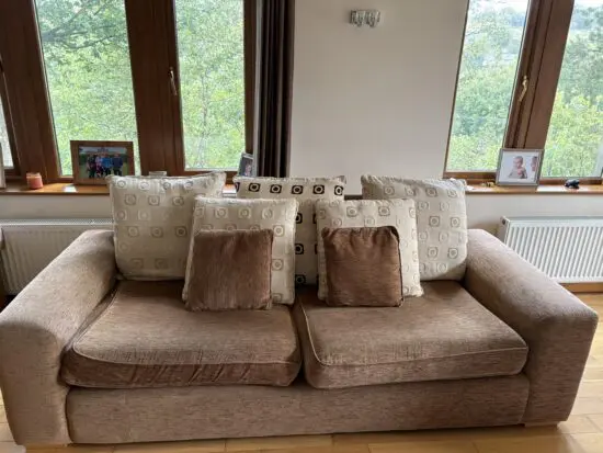 Bronze/brown chunky cushion sofa